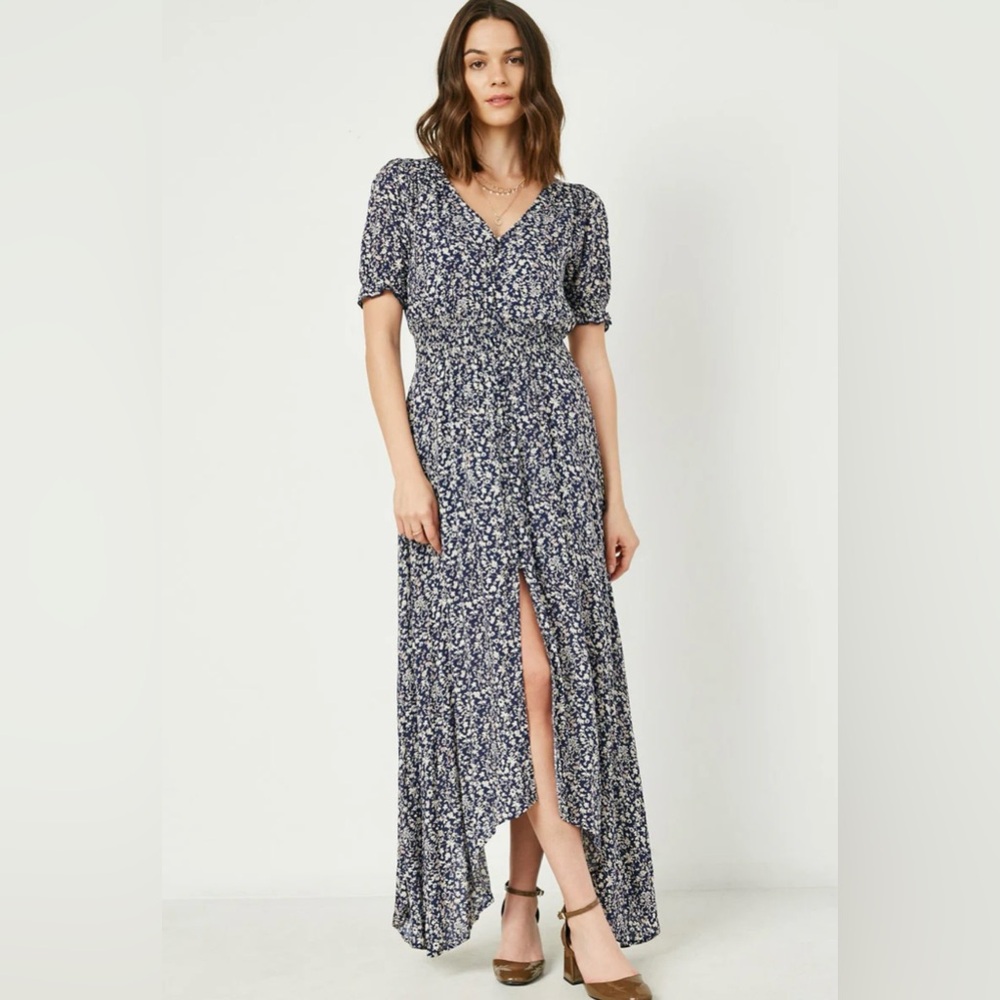 Hayden Los Angeles Floral Ruched Waist Maxi‎ Dress Women’s Small